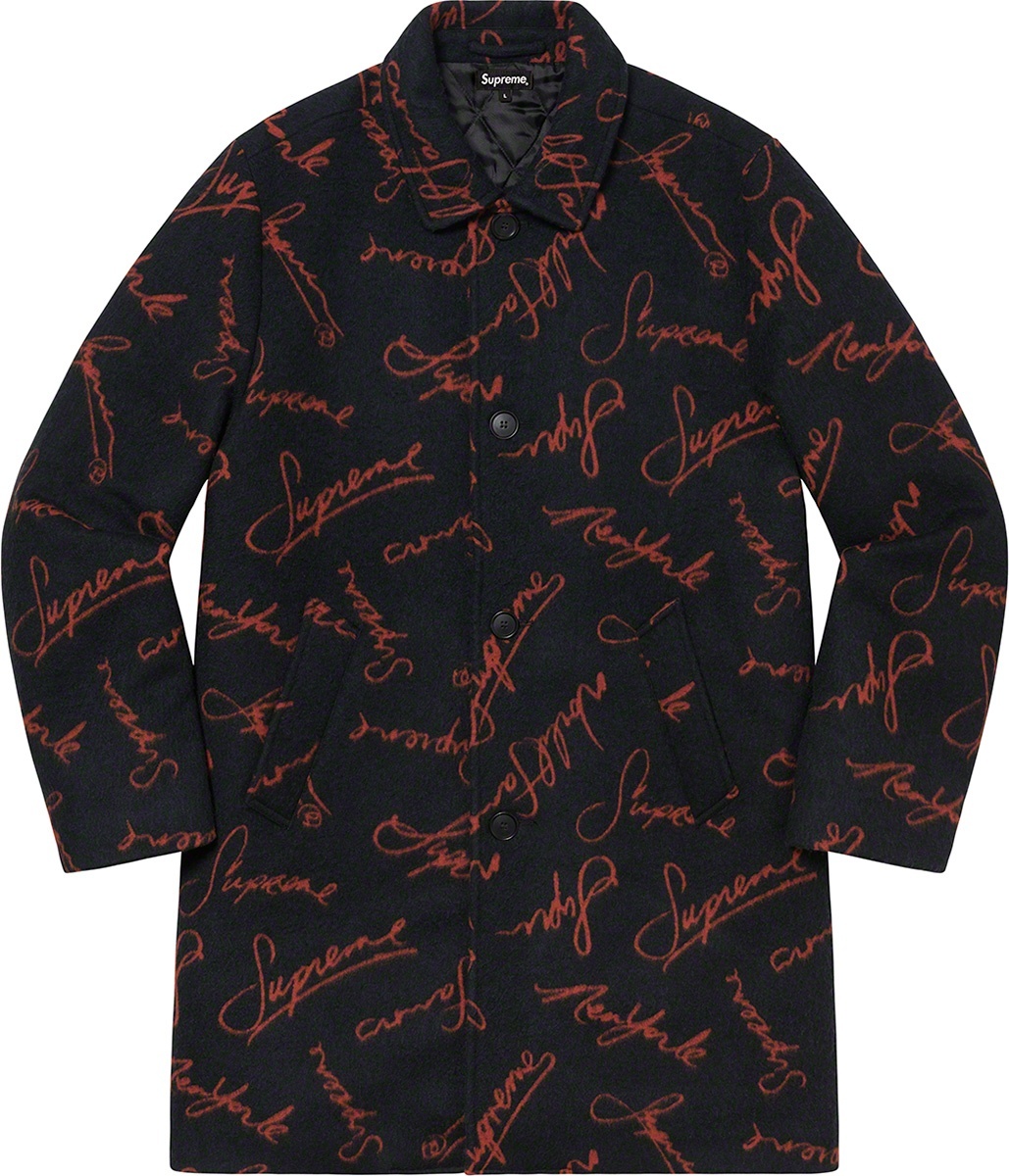 Script Logos Wool Overcoat view 8